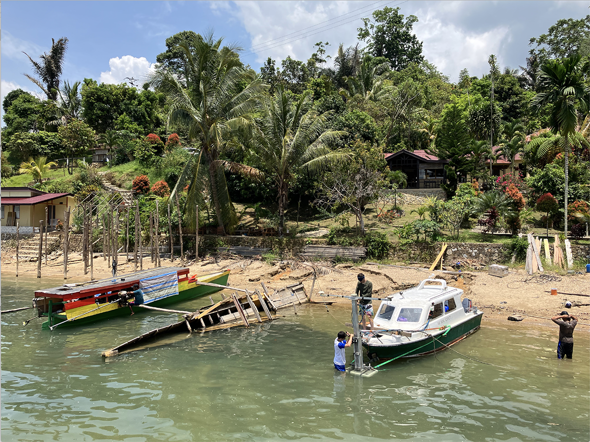 high-resolution multibeam swath bathymetry system, Lake Poso, Sulawesi, Indonesia