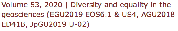 Diversity an equality in the geosciences